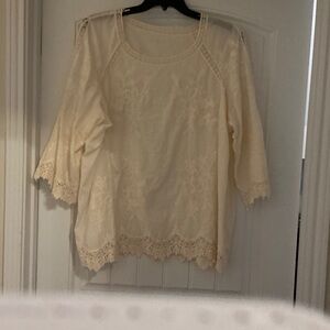 Elegant Cream Lace Women's Top